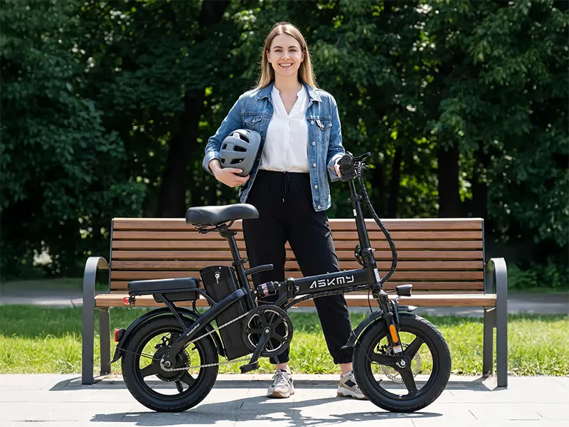 REOCRO RE0-14 Black Matte foldable electric bike - 700W peak motor, 55.1 lbs lightweight, UL certified, $199